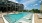 resort style pool in a courtyard